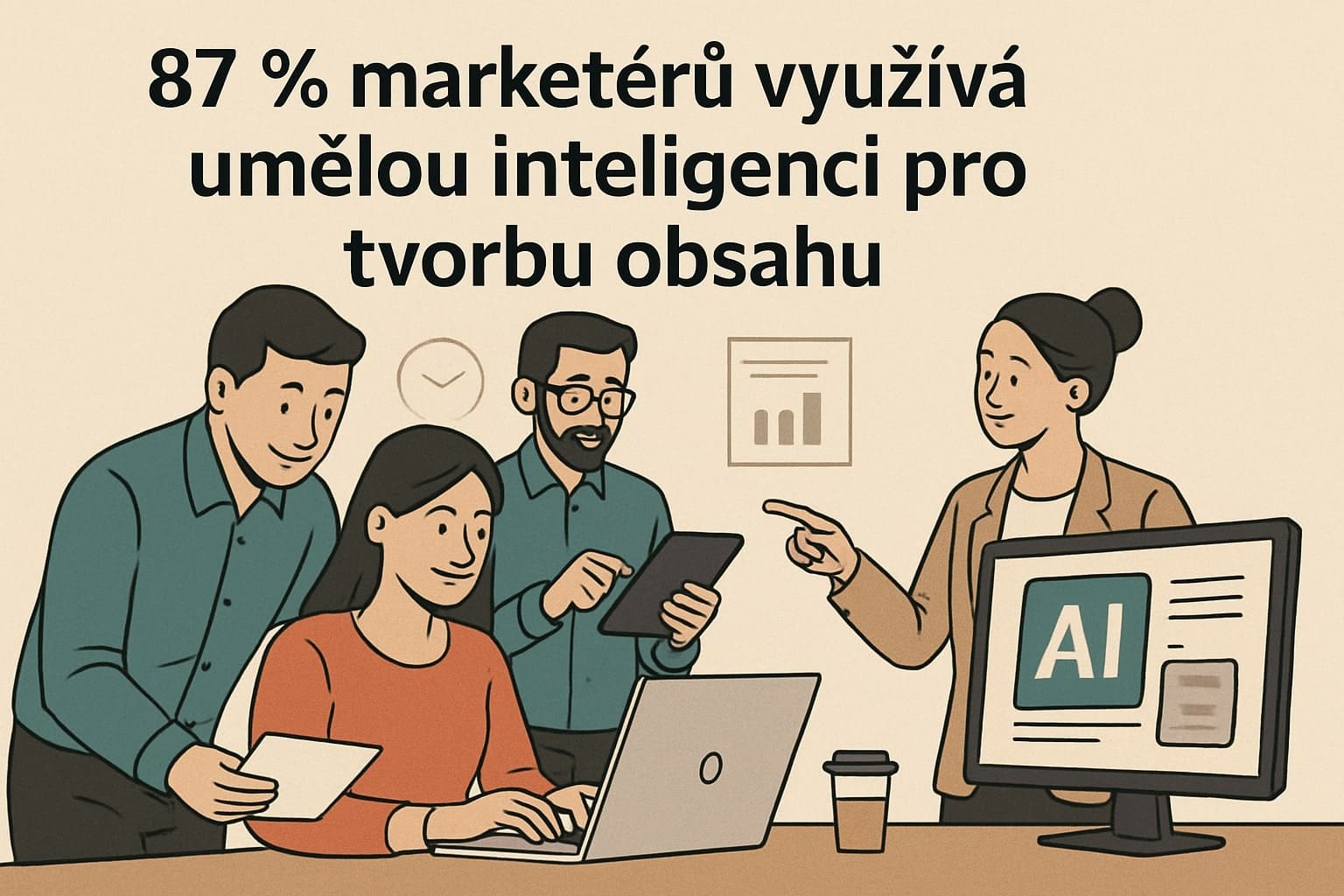 87 % marketérů využívá umělou inteligenci pro tvorbu obsahu