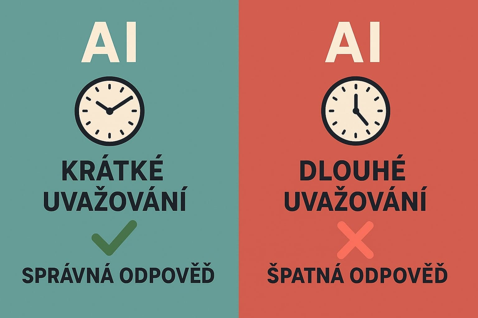 Studie odhaluje, proč delší uvažování kazí výkon AI?