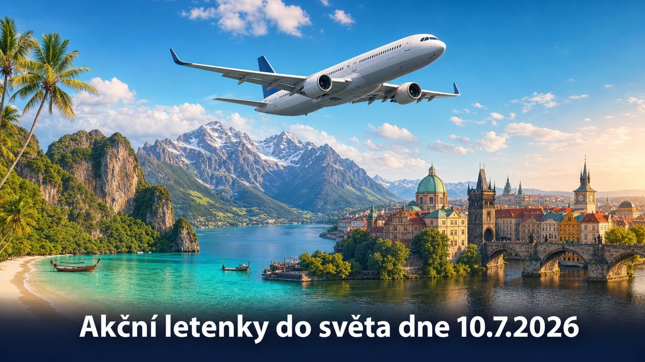 🔥 Akční letenky 10.7.2026: Levné úniky po Evropě i exotice od 900 Kč!