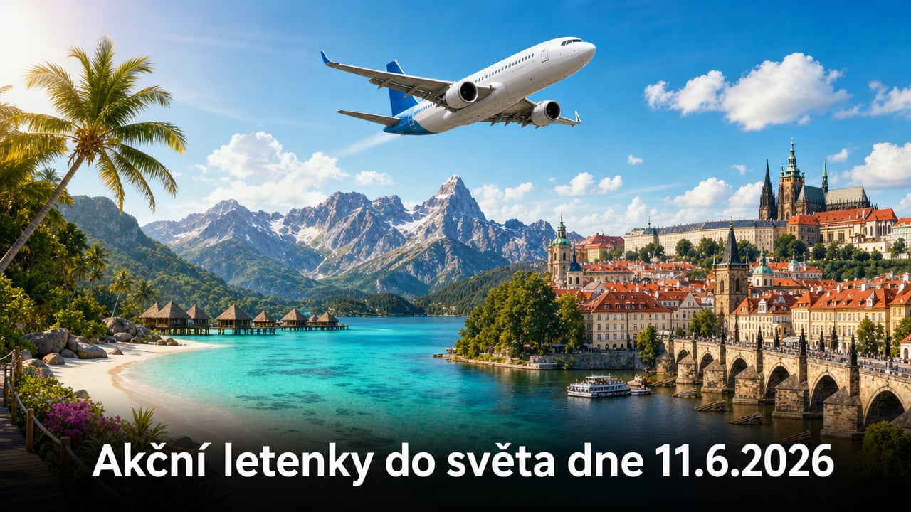 Akční letenky 11.6.2026: 615 tipů, jak levně obletět Evropu i exotiku ✈️
