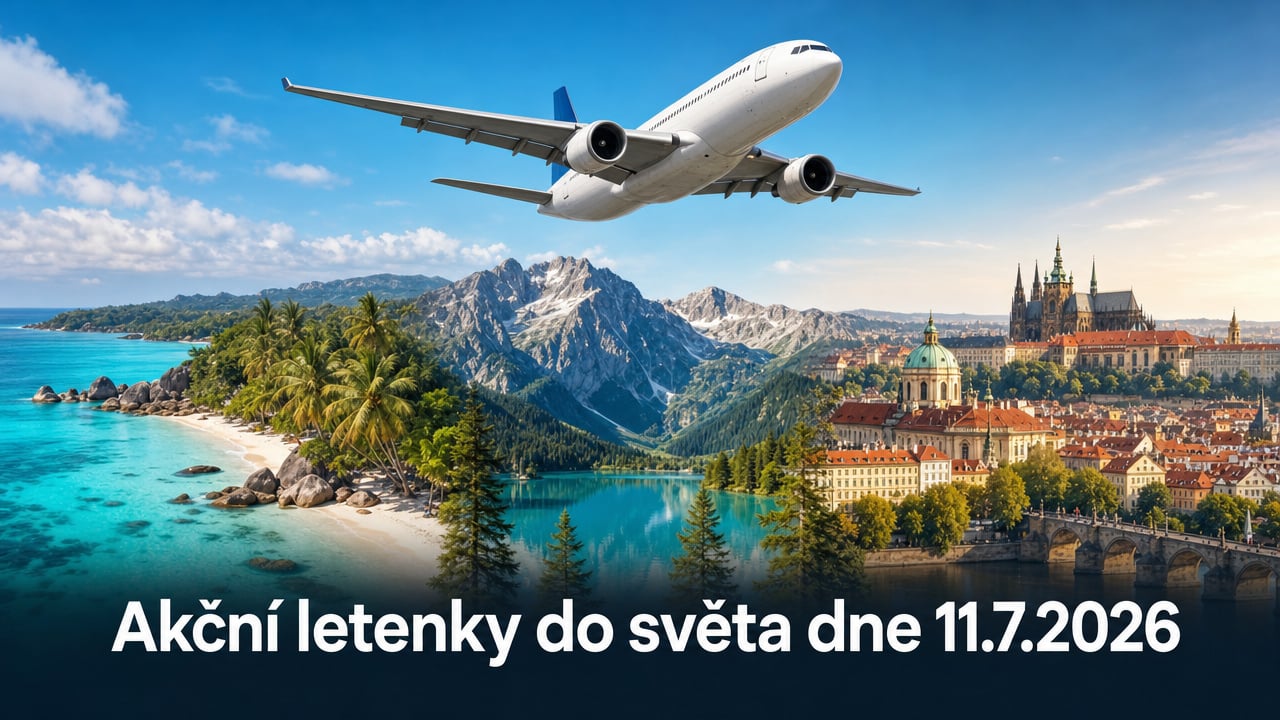 Akční letenky 11.7.2026: 608 tipů, jak levně do světa už od 900 Kč!