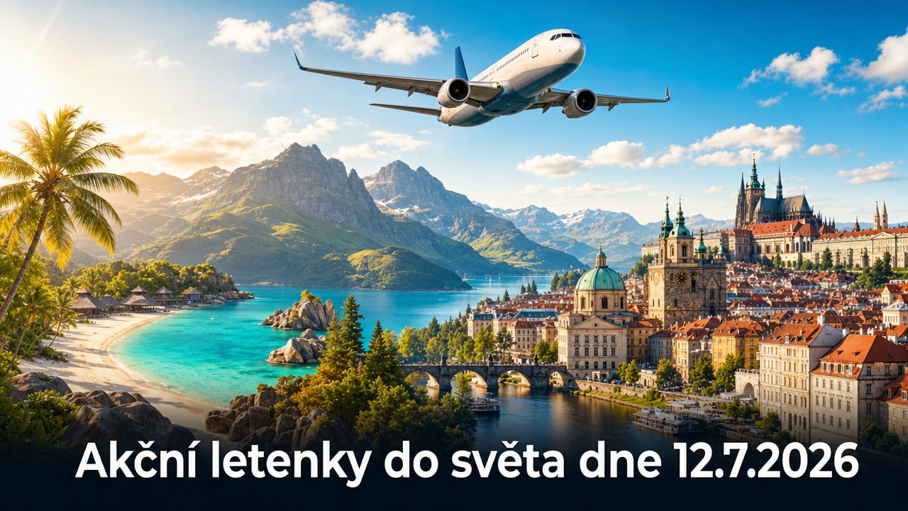 🔥 Akční letenky 12.7.2026: 610 tipů, jak levně obletět Evropu i exotiku