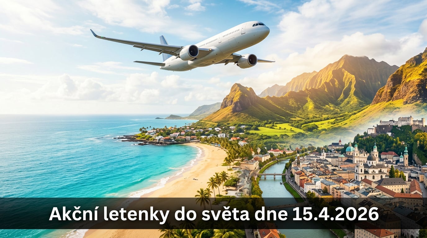 Akční letenky 15.4.2026: 573 tipů, jak levně vyletět do světa ✈️