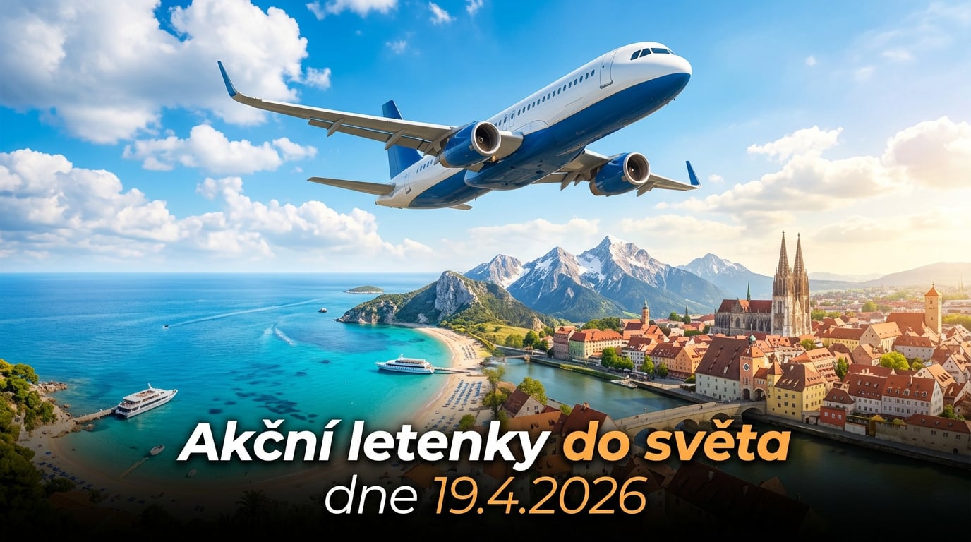 Akční letenky 19.4.2026: 576 tipů, jak levně vyrazit do světa ✈️