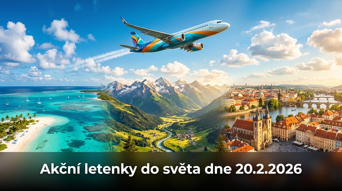 Akční letenky 20.2.2026: 638 tipů na levné letenky do Evropy i exotiky ✈️🌍