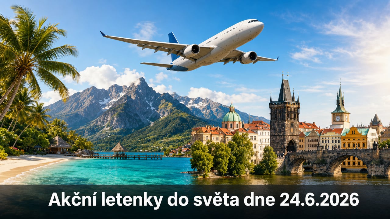 🔥 Akční letenky 24.6.2026: 600+ tipů, jak levně do Evropy i exotiky!
