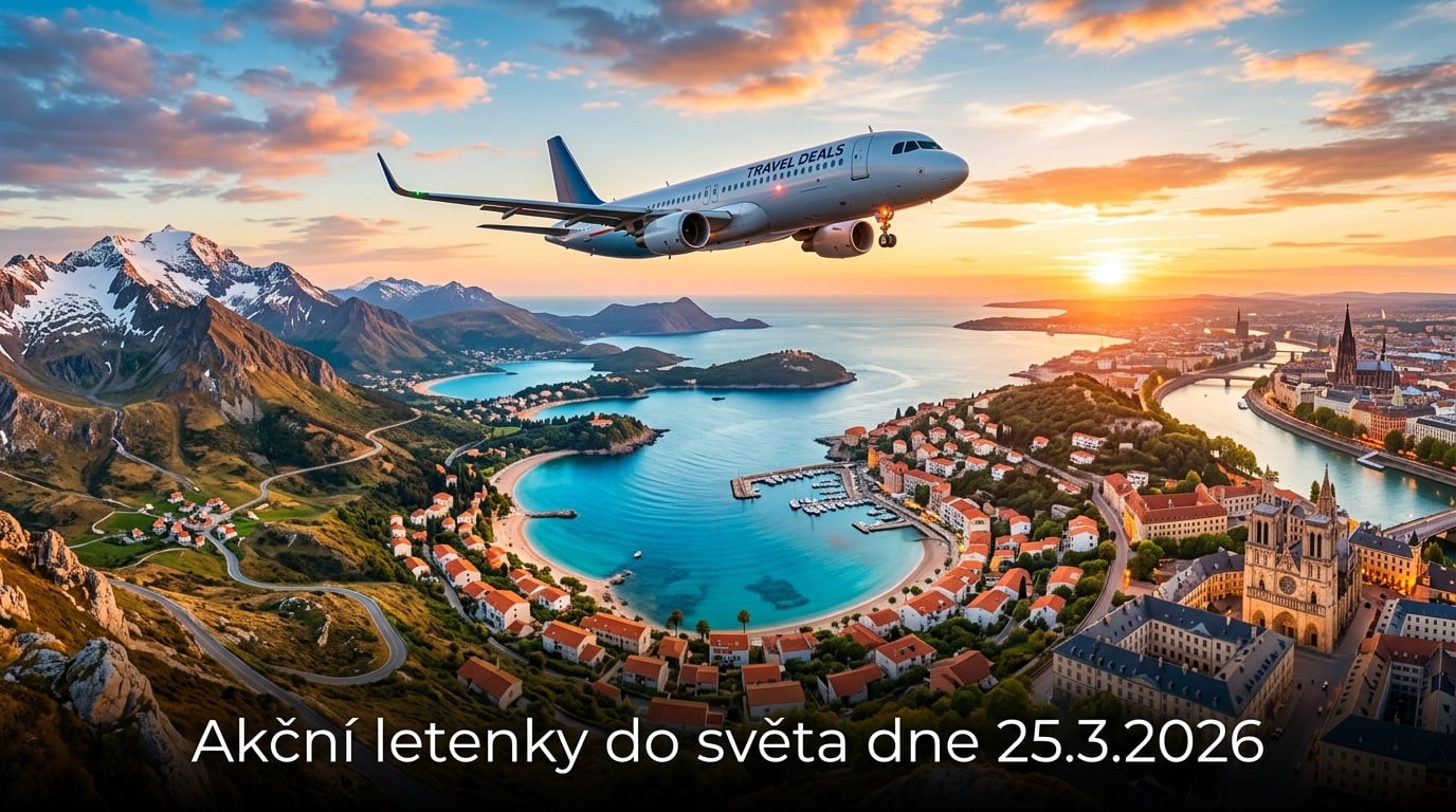 🔥 Akční letenky 25.3.2026: 556 tipů, jak levně do světa už od 993 Kč!