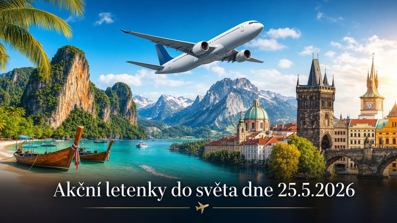 🔥 Akční letenky 25.5.2026: 592 nabídek do světa už od 900 Kč!