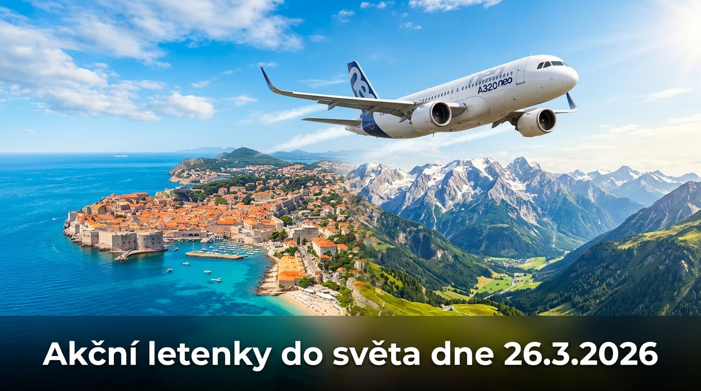 Akční letenky 26.3.2026: 575 tipů, jak levně vyrazit do světa ✈️