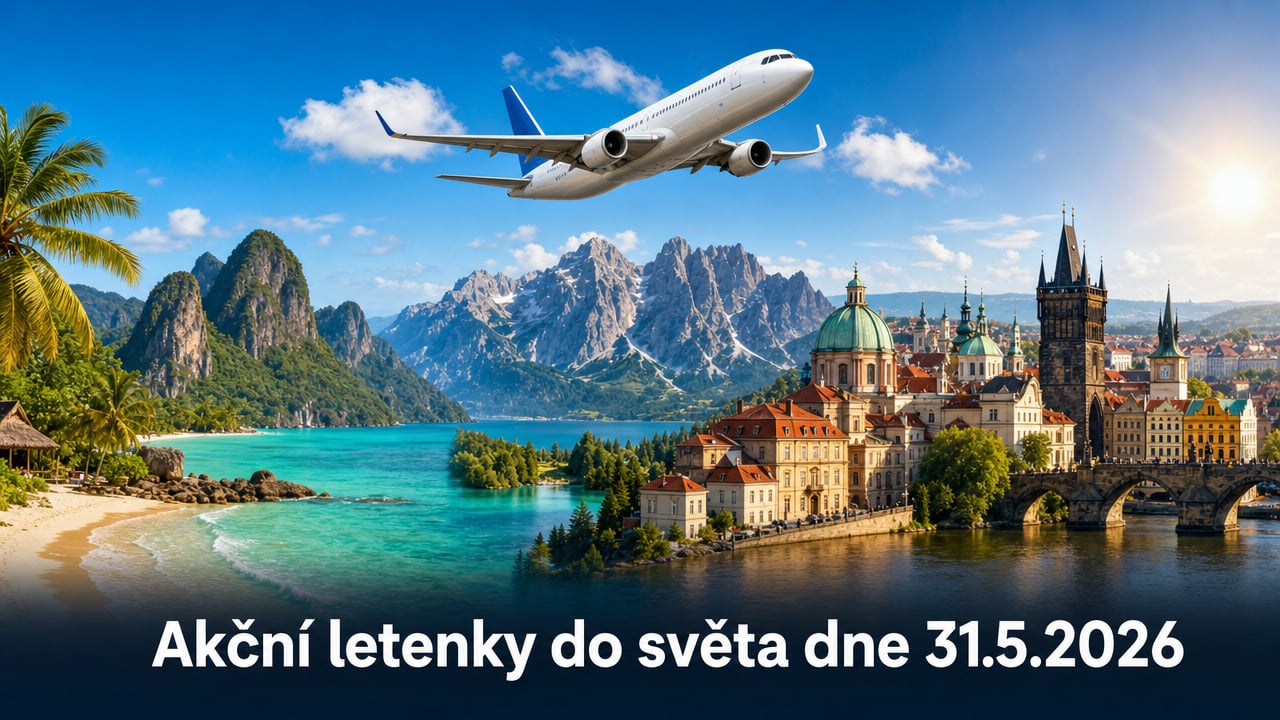 🔥 Akční letenky 31.5.2026: 621 tipů, jak levně do světa z Česka i okolí