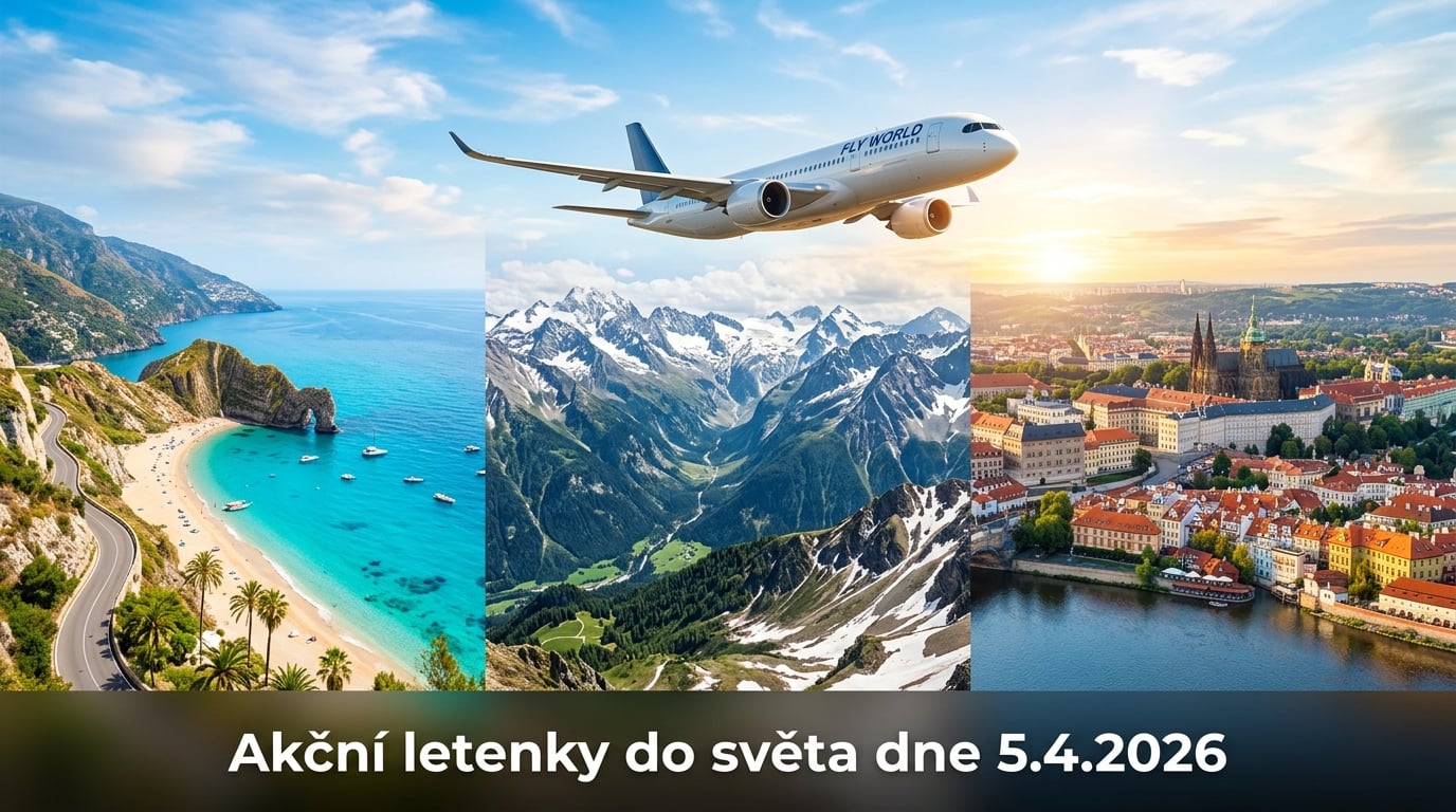 🔥 Akční letenky 5.4.2026: 529 tipů, jak levně do světa už od 993 Kč