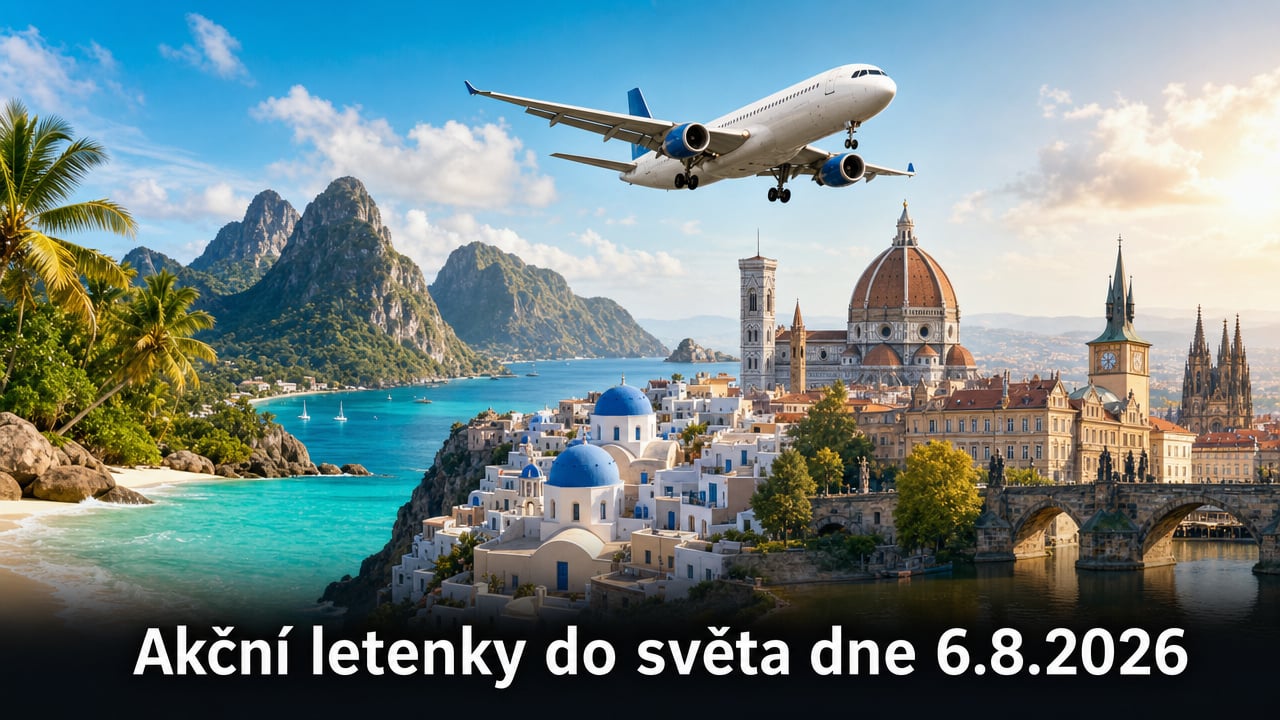 🔥 Akční letenky 6.8.2026: 620 důvodů sbalit kufr a vyrazit do světa!