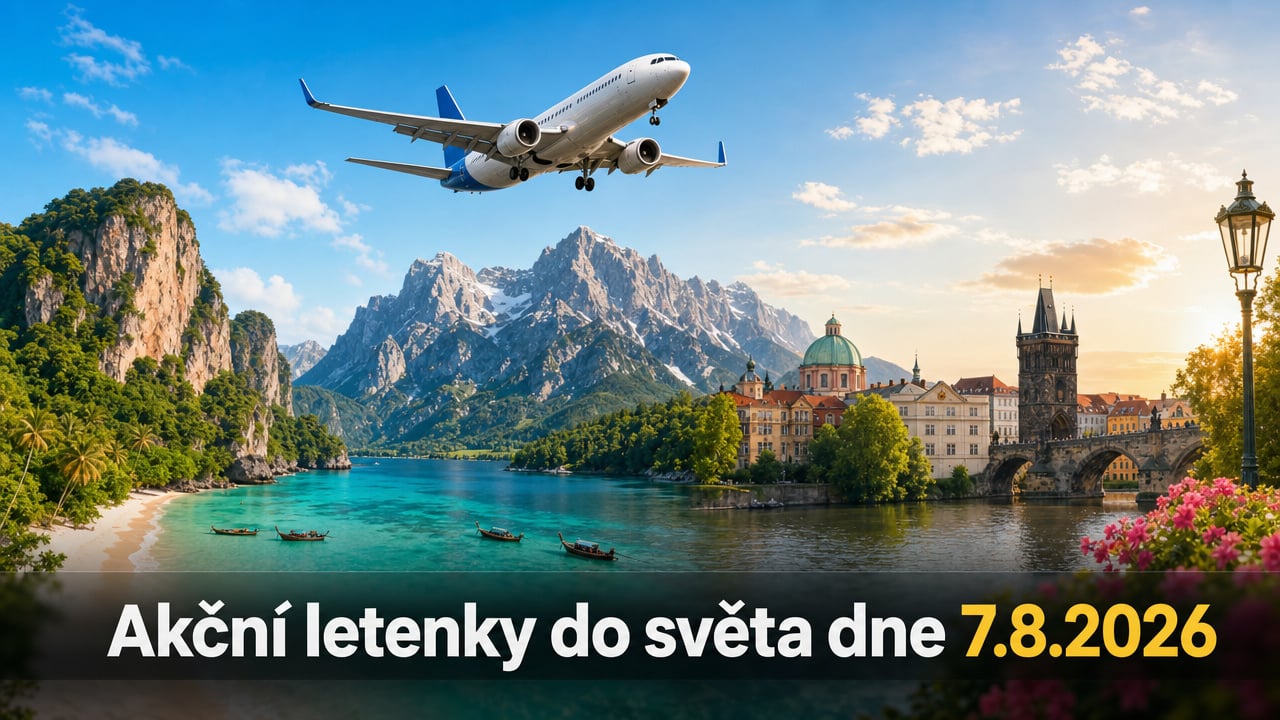 🔥 Akční letenky 7.8.2026: 628 tipů, jak letět po Evropě i dál za pár stovek