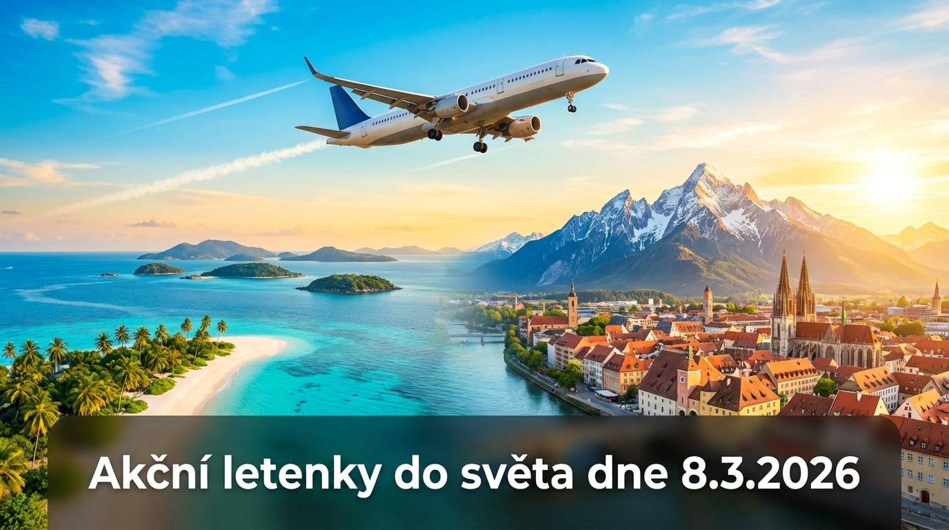 Akční letenky 8.3.2026: 600 tipů na levné letenky po Evropě i do exotiky