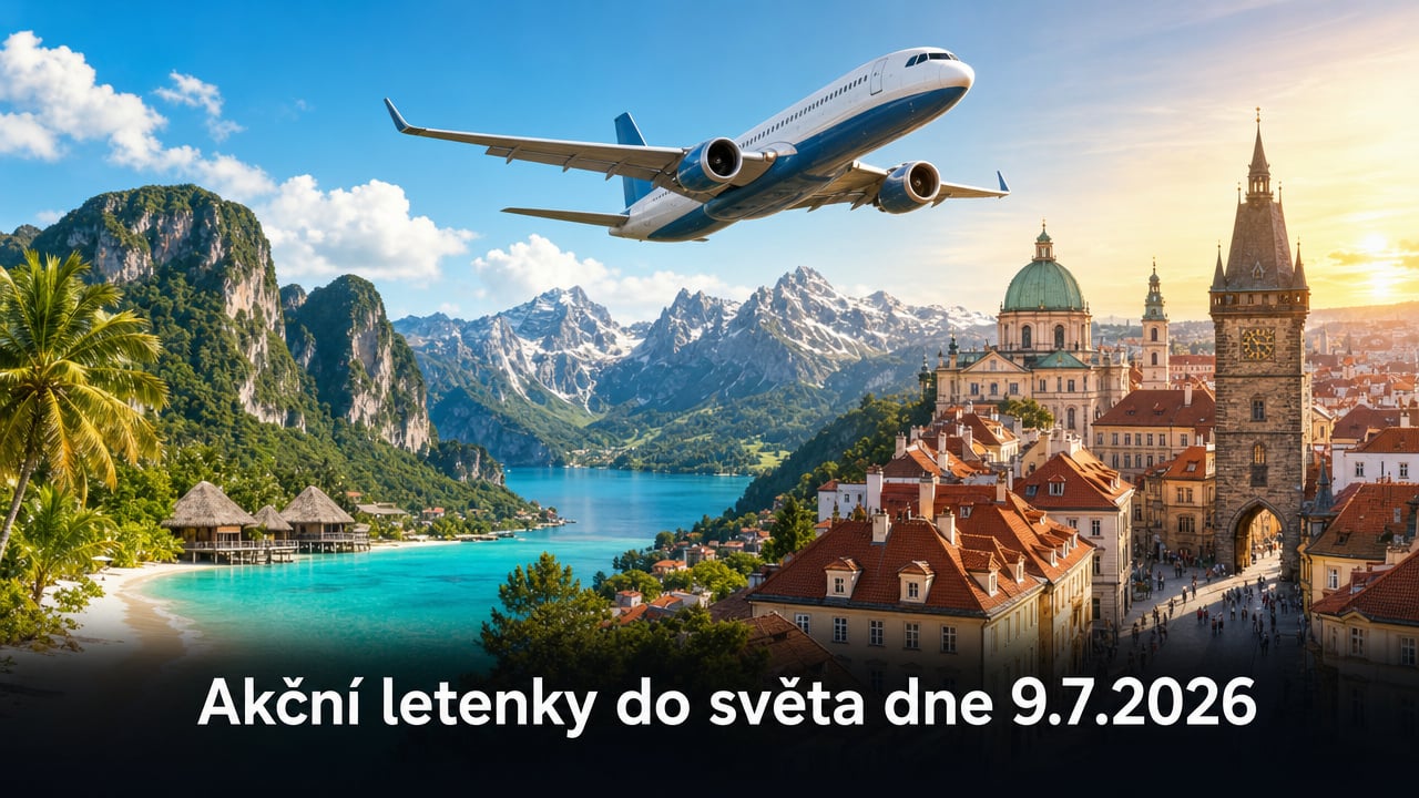 🔥 Akční letenky 9.7.2026: Evropa i exotika od 900 Kč – kam vyrazit levně?