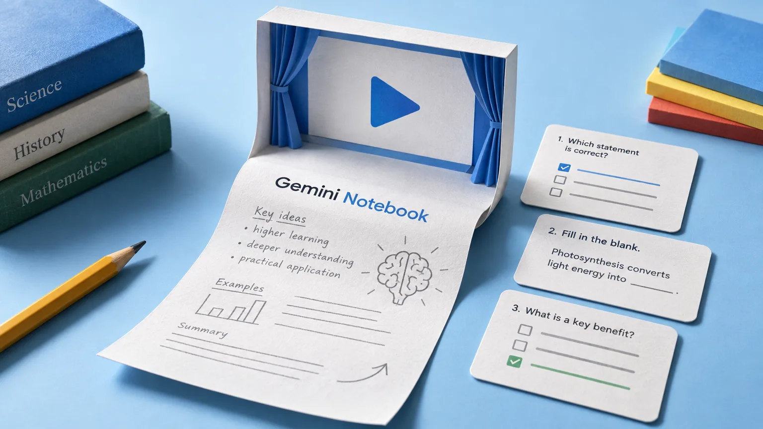 Gemini Notebook nově vytváří minutová videa k vysvětlení učiva