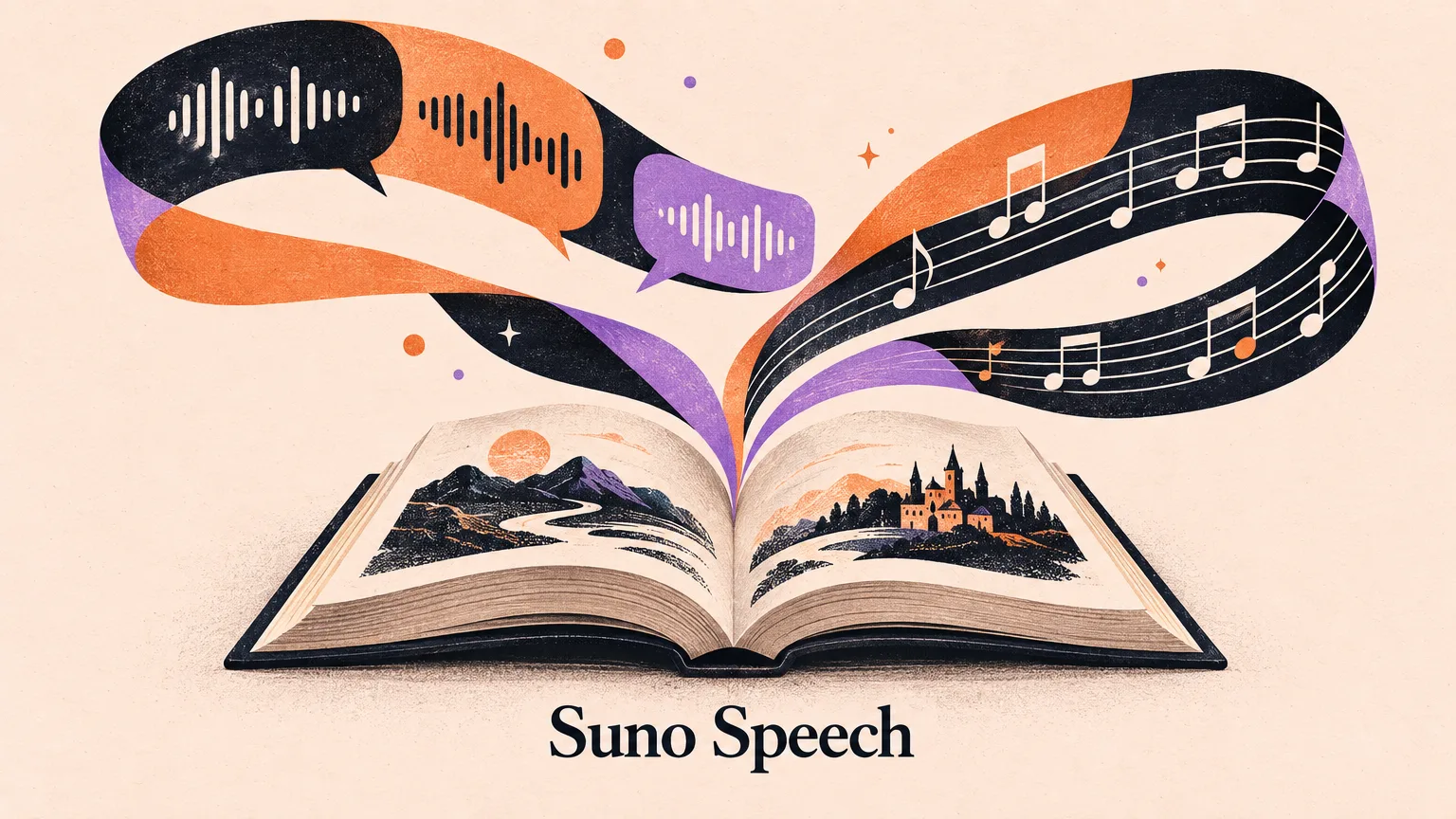 Suno Speech combines spoken narration and music in a single audio track