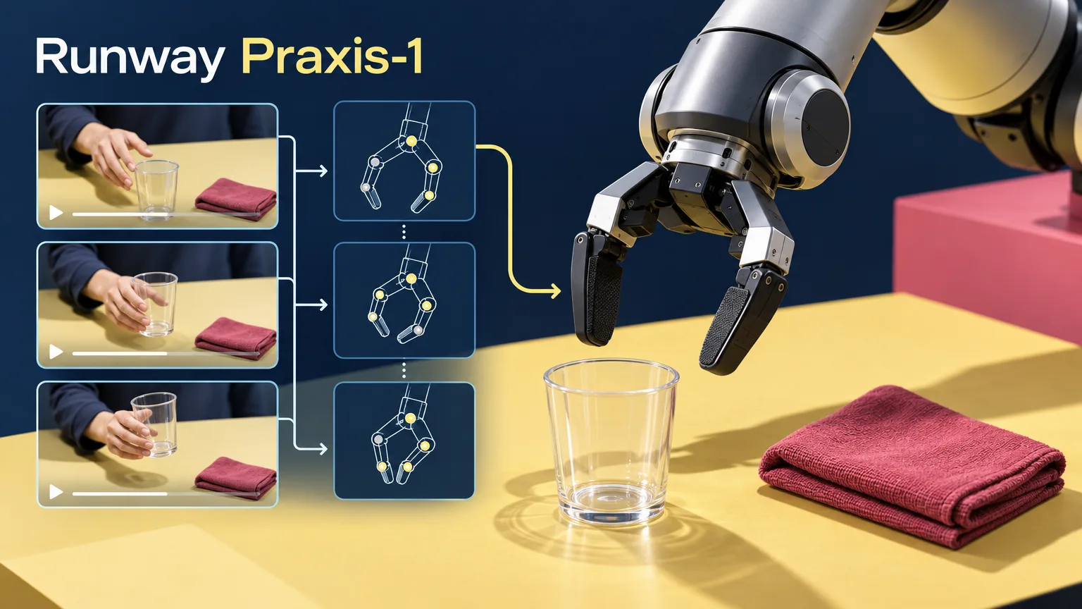 Runway introduces Praxis-1, a robotics model pretrained on web video