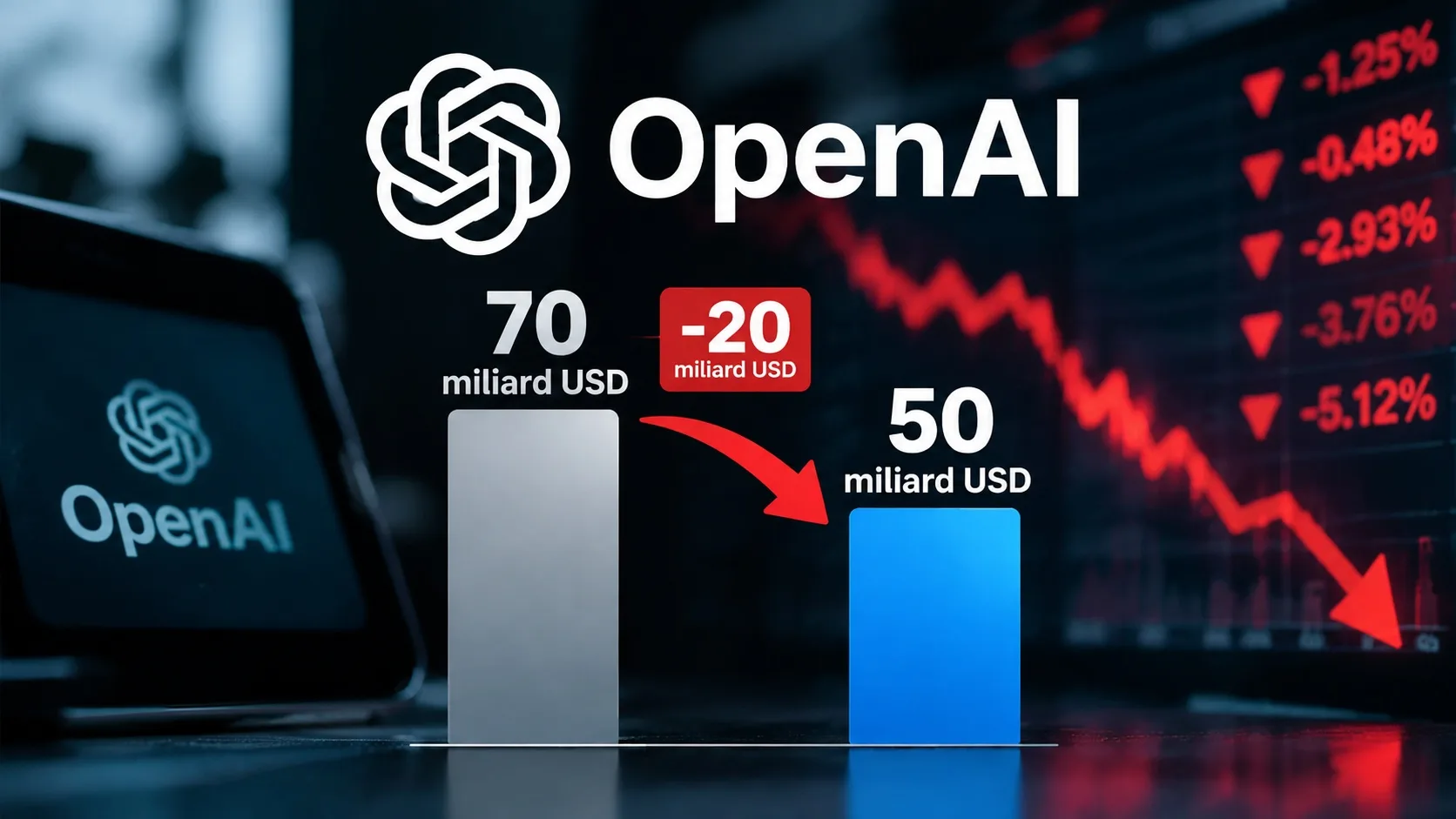 OpenAI vydělává o 20 miliard méně, než se čekalo. Akcie technologických firem šly dolů