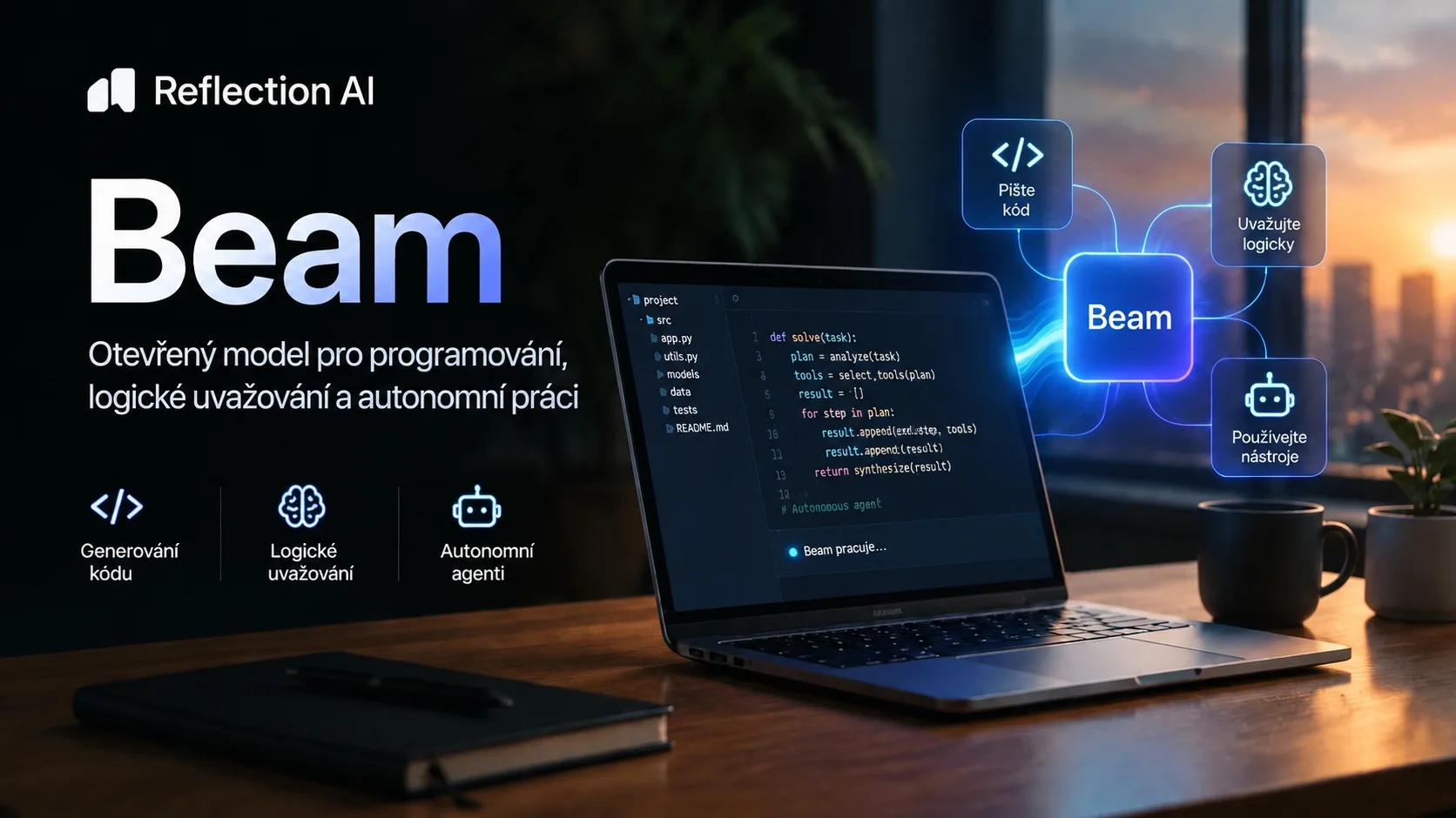 Reflection AI vydává Beam, otevřený model pro programování a samostatnou práci