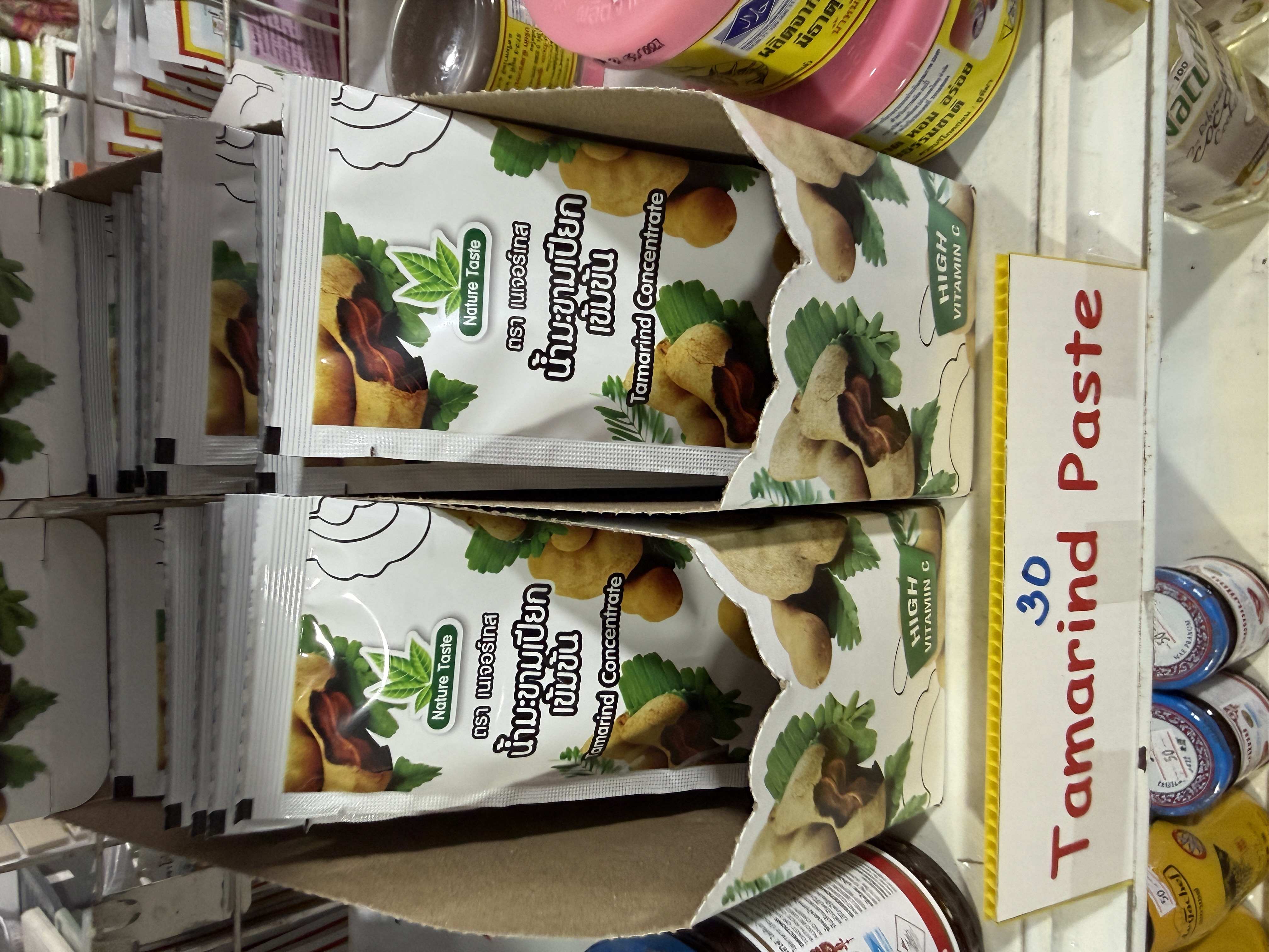 Sáčky Nature Taste Tamarind Concentrate v krabici, cedulka 30 Tamarind Paste