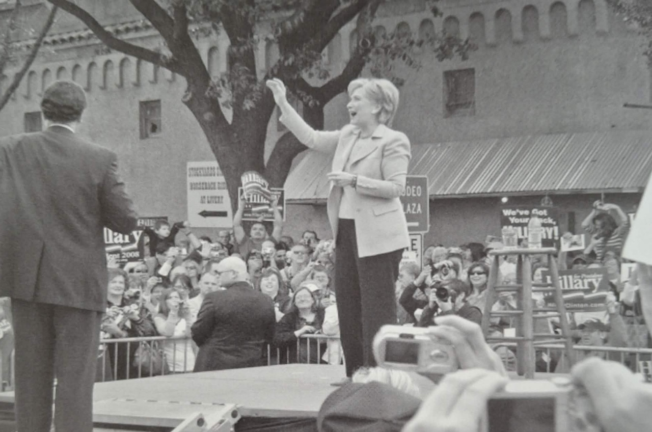 Hillary Rodham Clinton ve Fort Worth Stockyards.