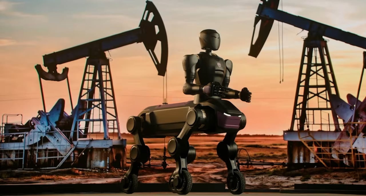 Robot kentaur u ropných vrtů.