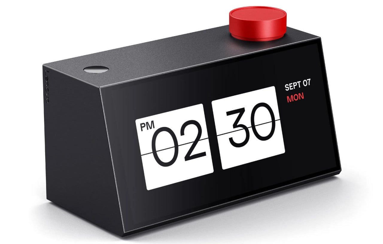 Lenovo koncept AI zařízení podobné budíku.