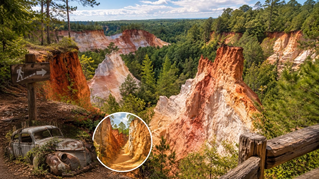 Providence Canyon: „Little Grand Canyon" Georgie, který vznikl omylem kvůli pěstování bavlny