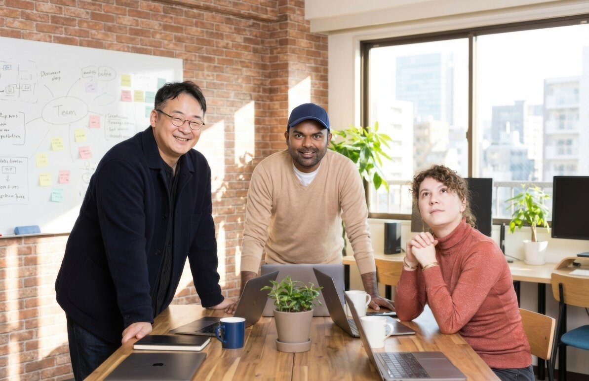 Zakladatelé Sparkli Mynseok Kang, uprostřed Lax Poojary a Lucie Marchand