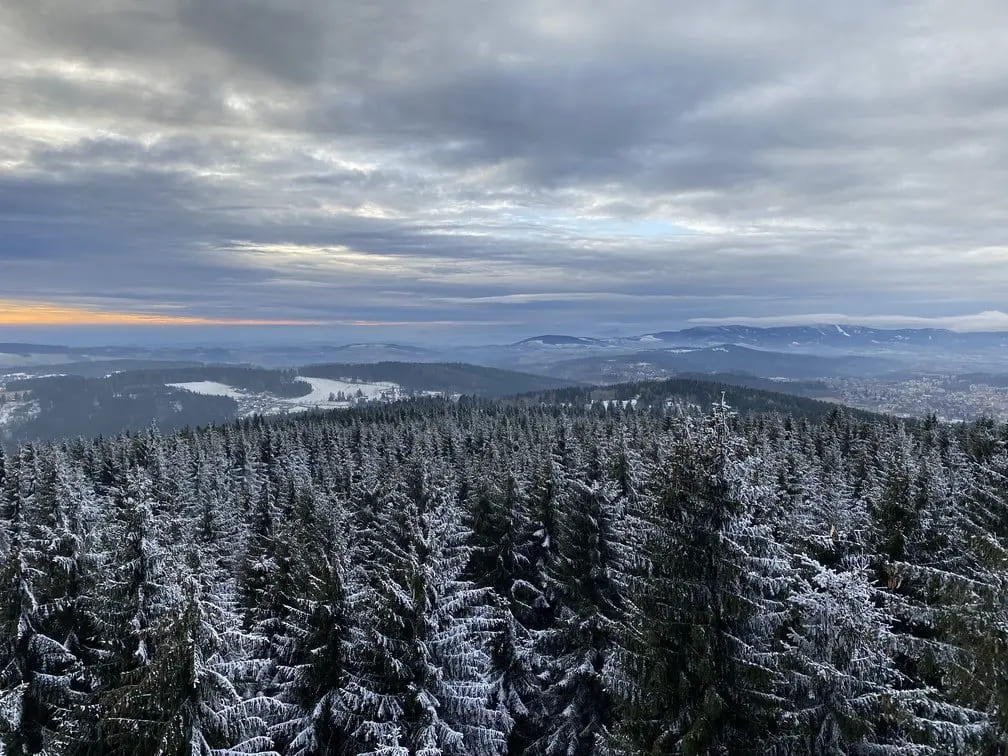 Novoroční výšlap na rozhlednu Černá Studnice v Libereckém kraji