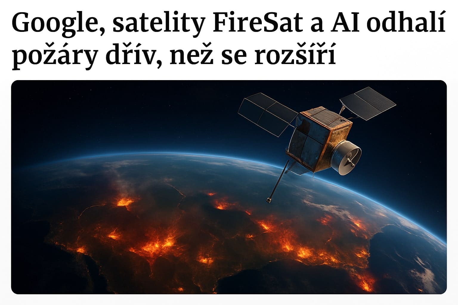 Google pomáhá chránit Zemi: FireSat odhalí požáry dřív, než se rozšíří