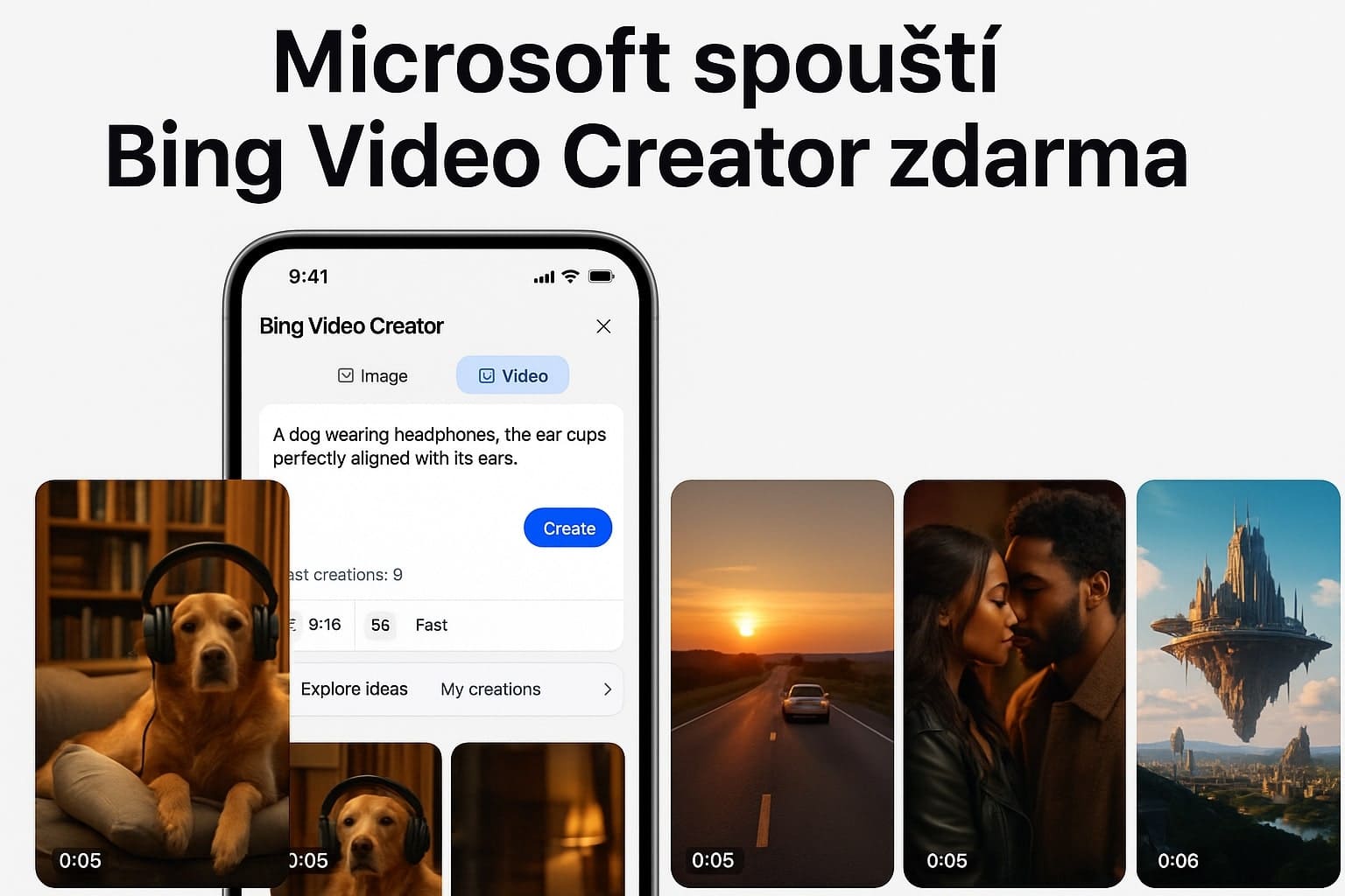 Microsoft spouští Bing Video Creator zdarma