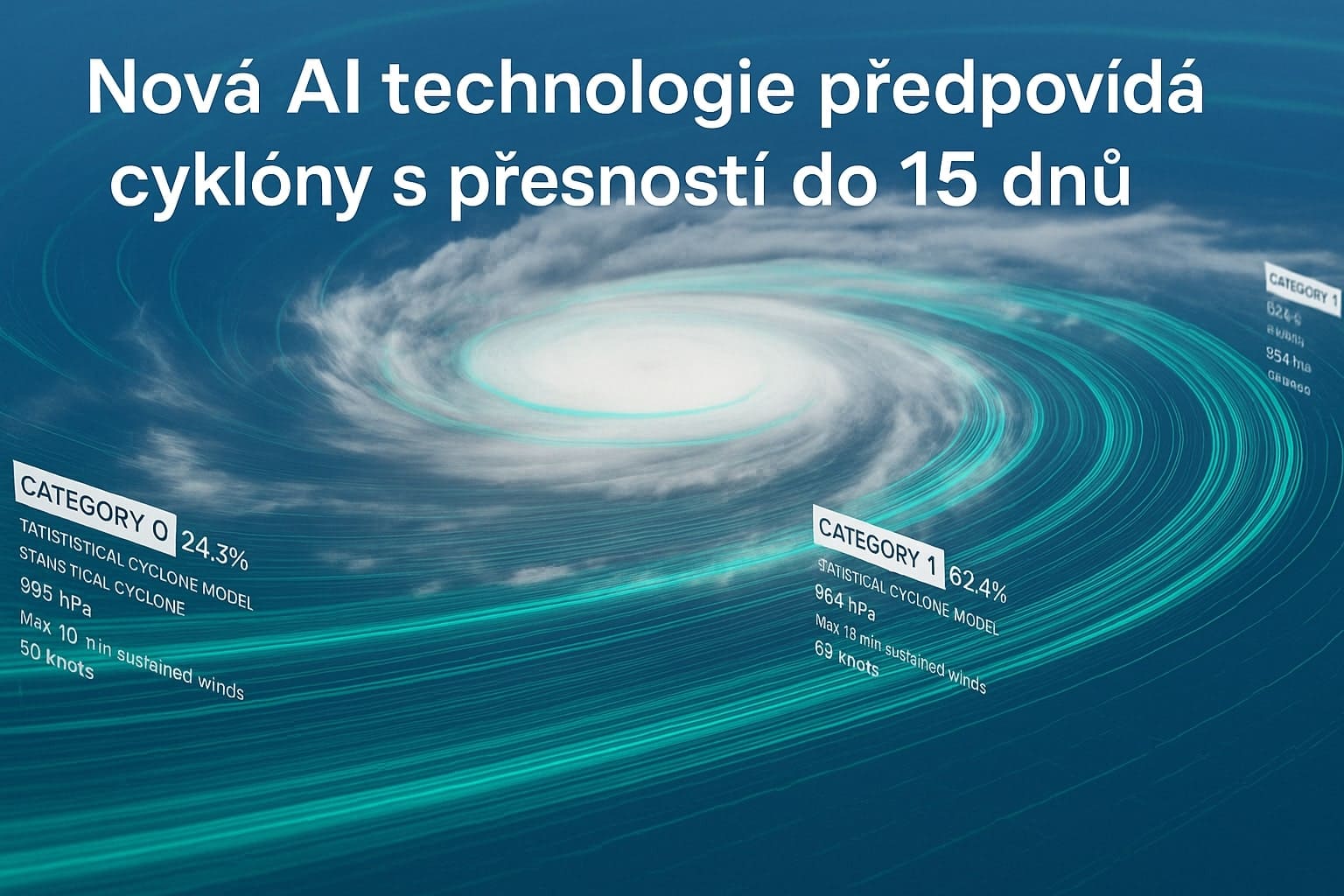 Nová AI technologie předpovídá cyklóny s přesností do 15 dnů