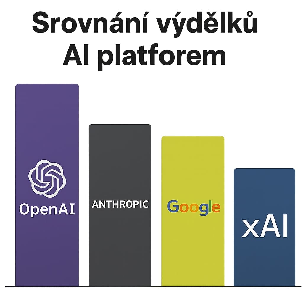 Výdělky AI společností v 1/2 2025: OpenAI vede s 10 miliardami dolarů, ale zisky zůstávají v nedohlednu