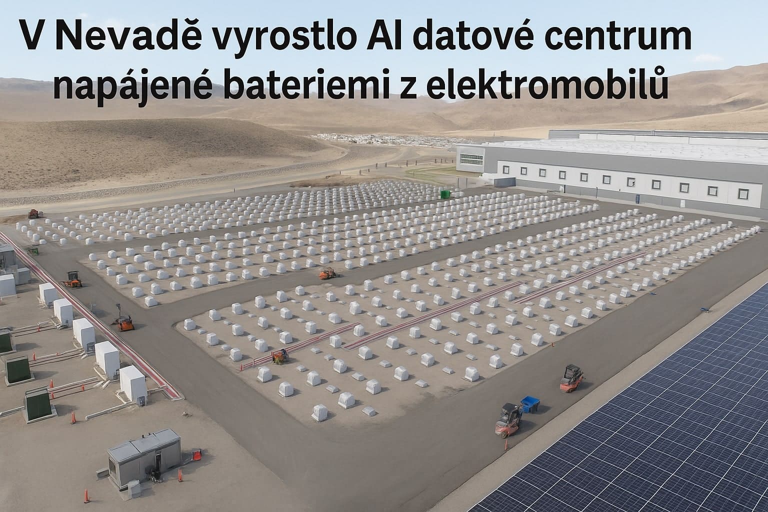 V Nevadě vyrostlo AI datové centrum napájené bateriemi z elektromobilů