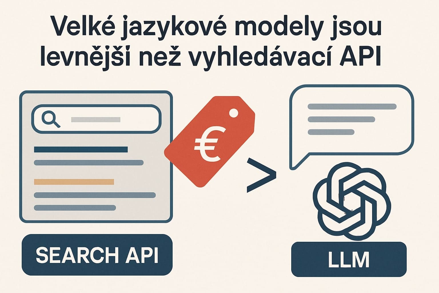 Velké jazykové modely jsou levnější než vyhledávací API: Srovnání nákladů v roce 2025