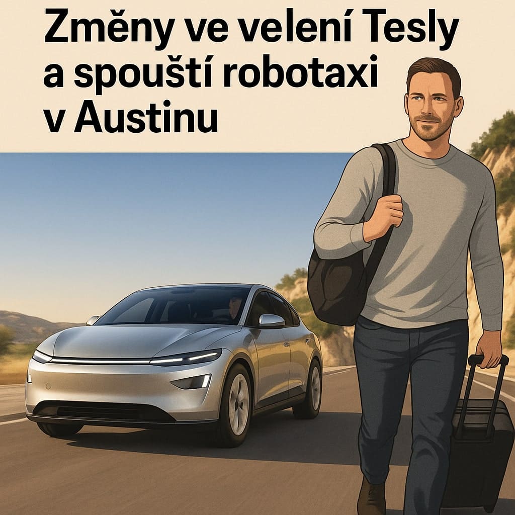 Změny ve vedení Tesly a spouští robotaxi v Austinu